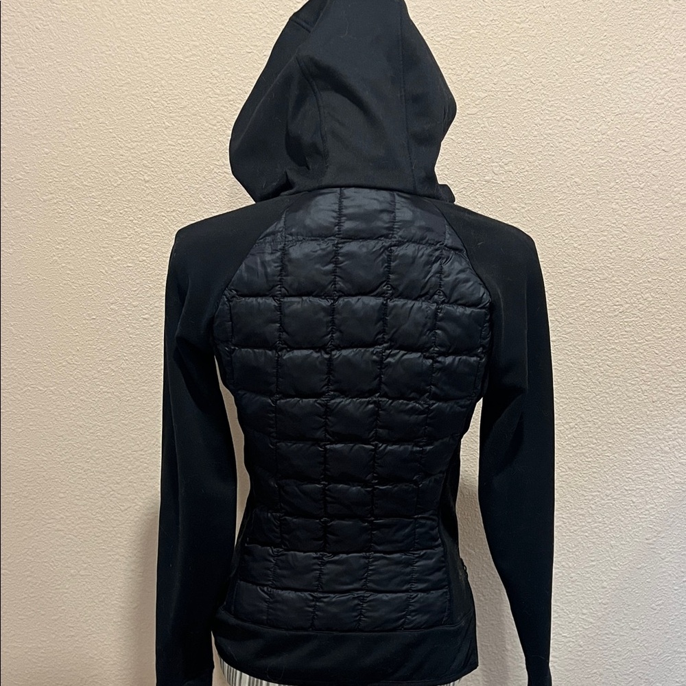 The North Face Black Quilted Half-Zip Hoodie Size S - Picture 2 of 3
